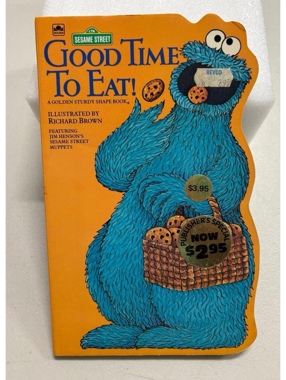 Vtg 1982 Sesame Street Cookie Monster’s Good Time to Eat! Golden Hardcover Book